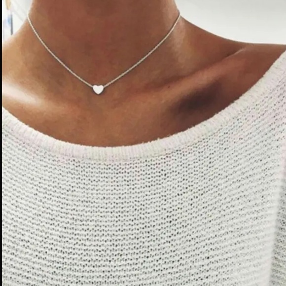 💕5/$15 Set of 4 Silver heart Necklaces, NEW - Picture 2 of 6